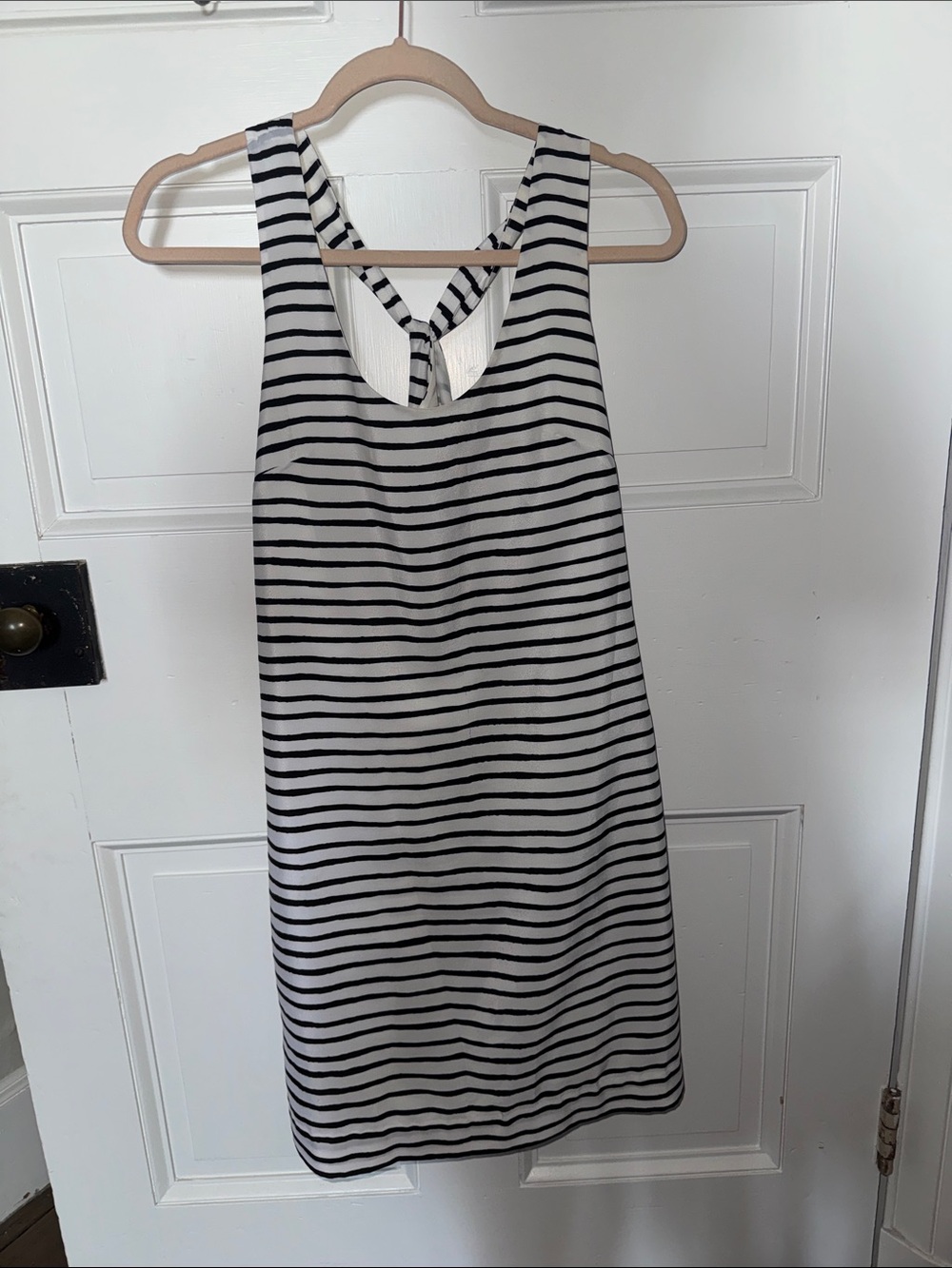 J. Crew Black and White Striped Mini Dress